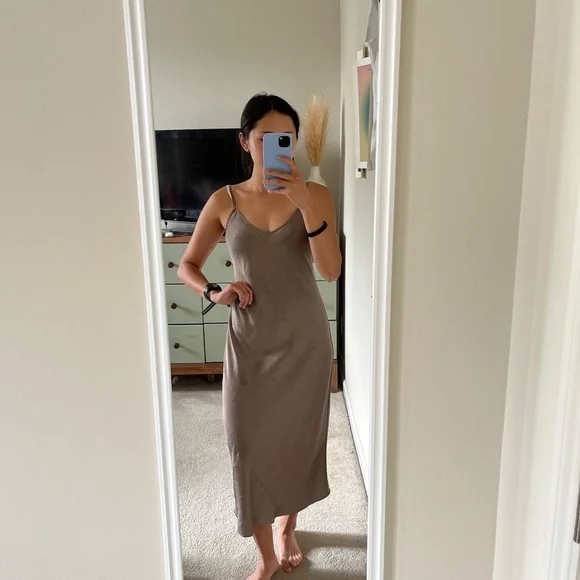 Aritzia Satin Slip Midi Dress - Picture 1 of 1